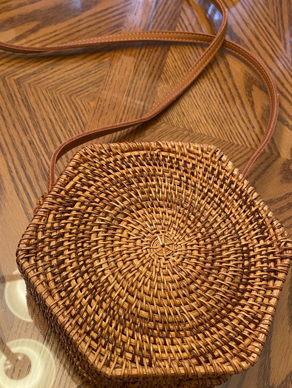 Source Unknown Woven Hexagon Crossbody Bag - Tan - Picture 2 of 4